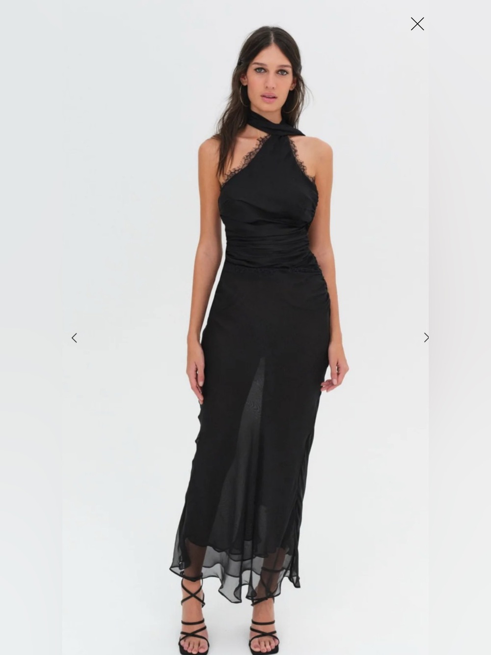 NWT For love and lemons Angela Chiffon Maxi Dress silk size M